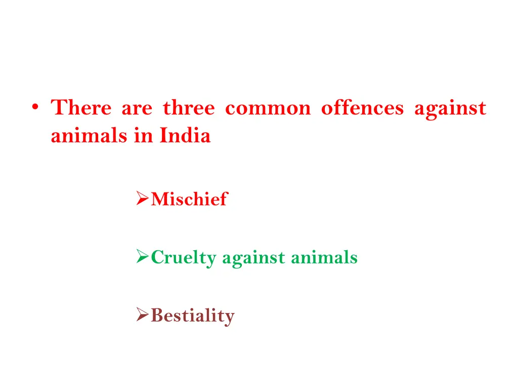 there are three common offences against animals