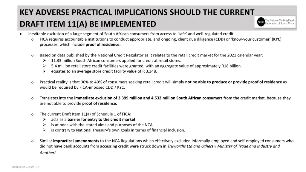 key adverse practical implications should