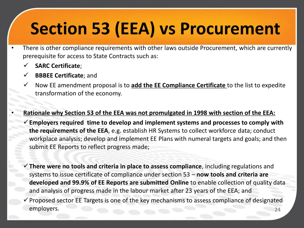 section 53 eea vs procurement