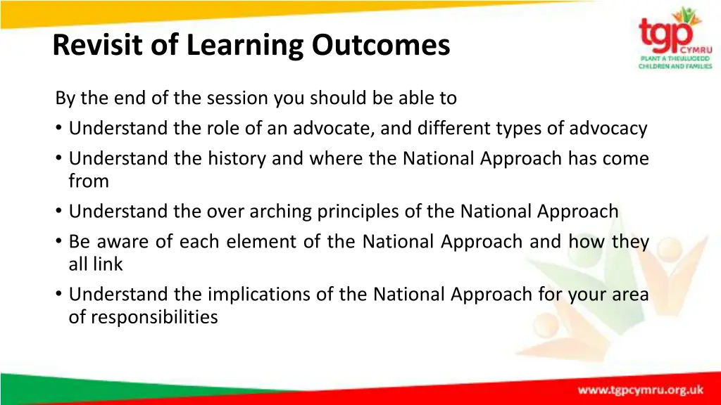 revisit of learning outcomes