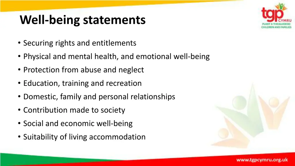 well being statements