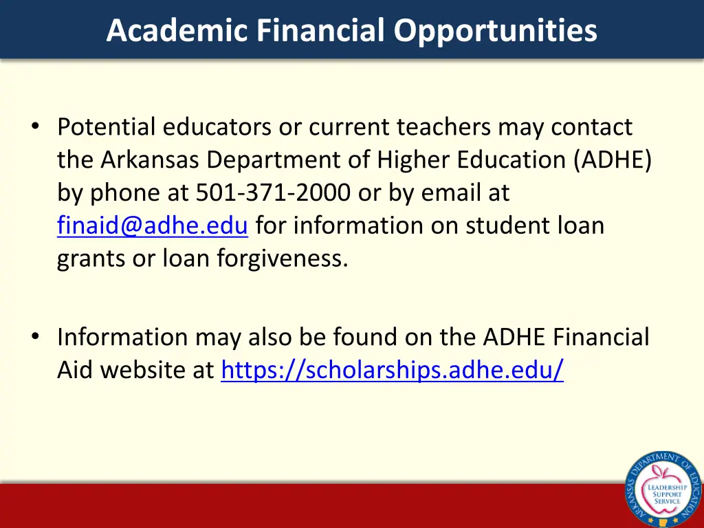 academic financial opportunities