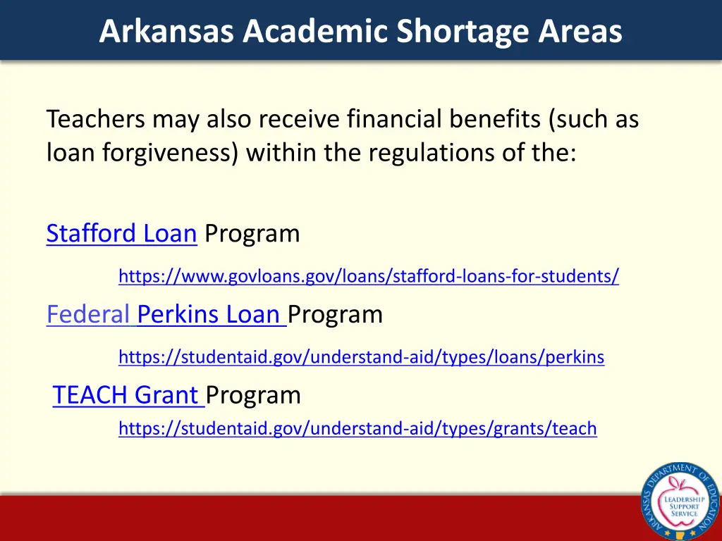 arkansas academic shortage areas 2