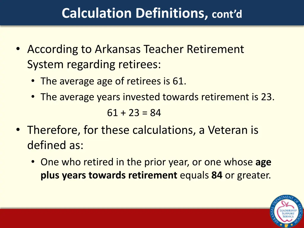 calculation definitions cont d