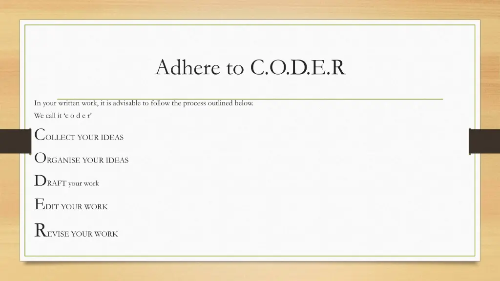 adhere to c o d e r