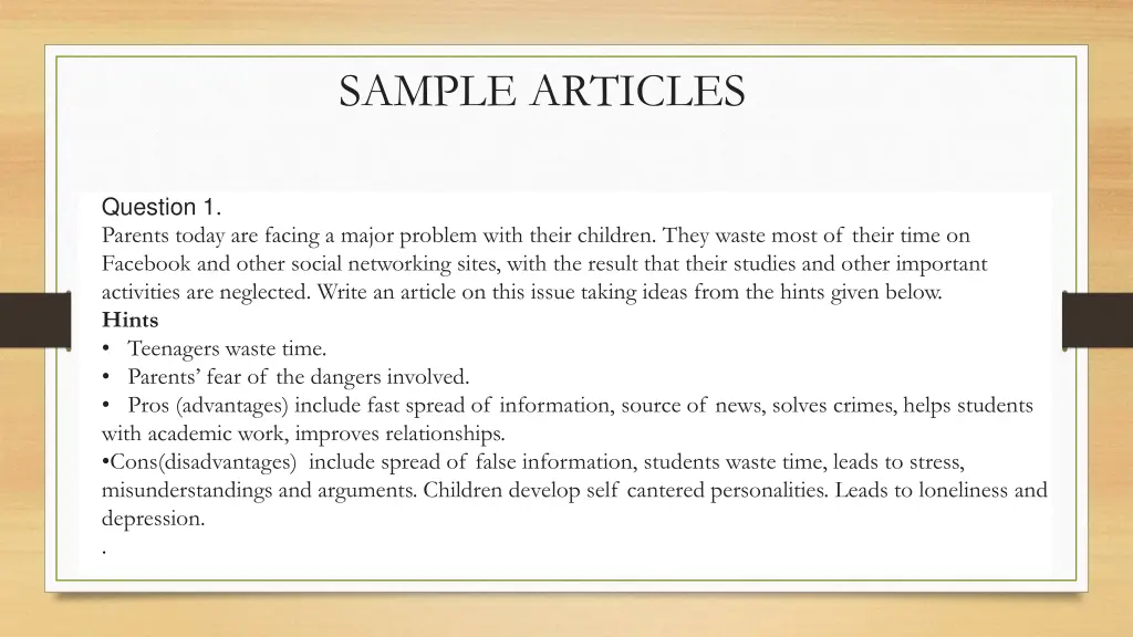 sample articles