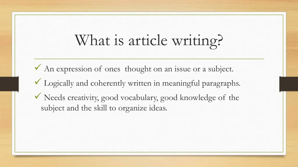 what is article writing