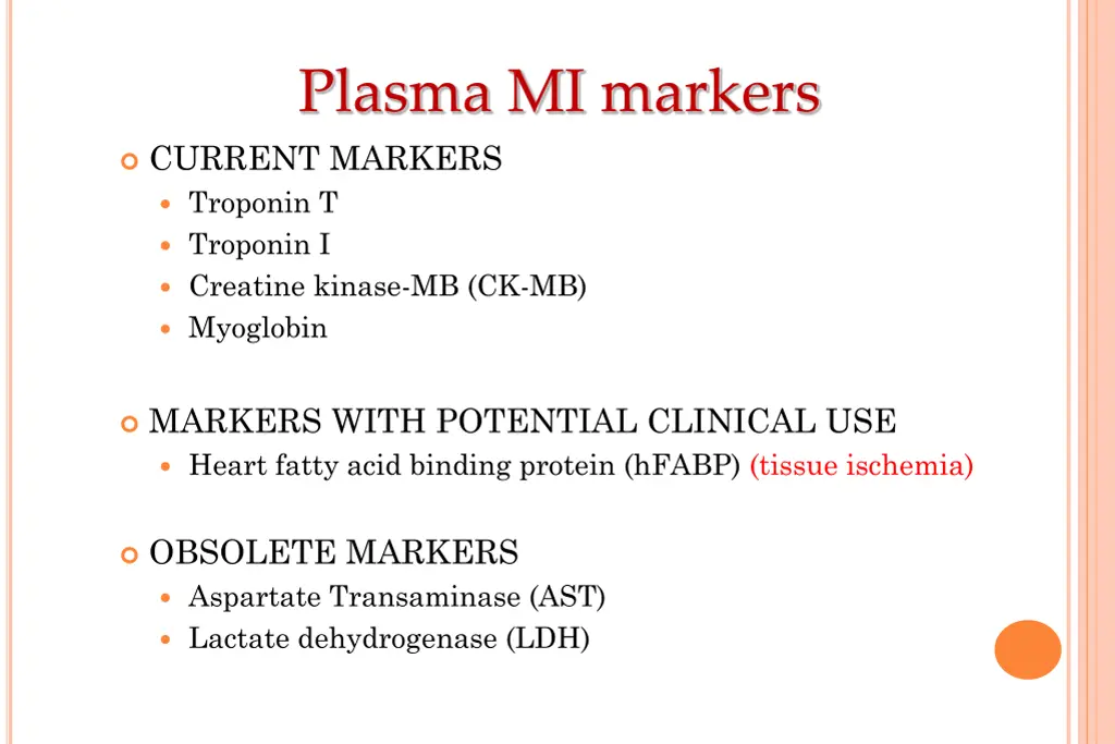 plasma mi markers