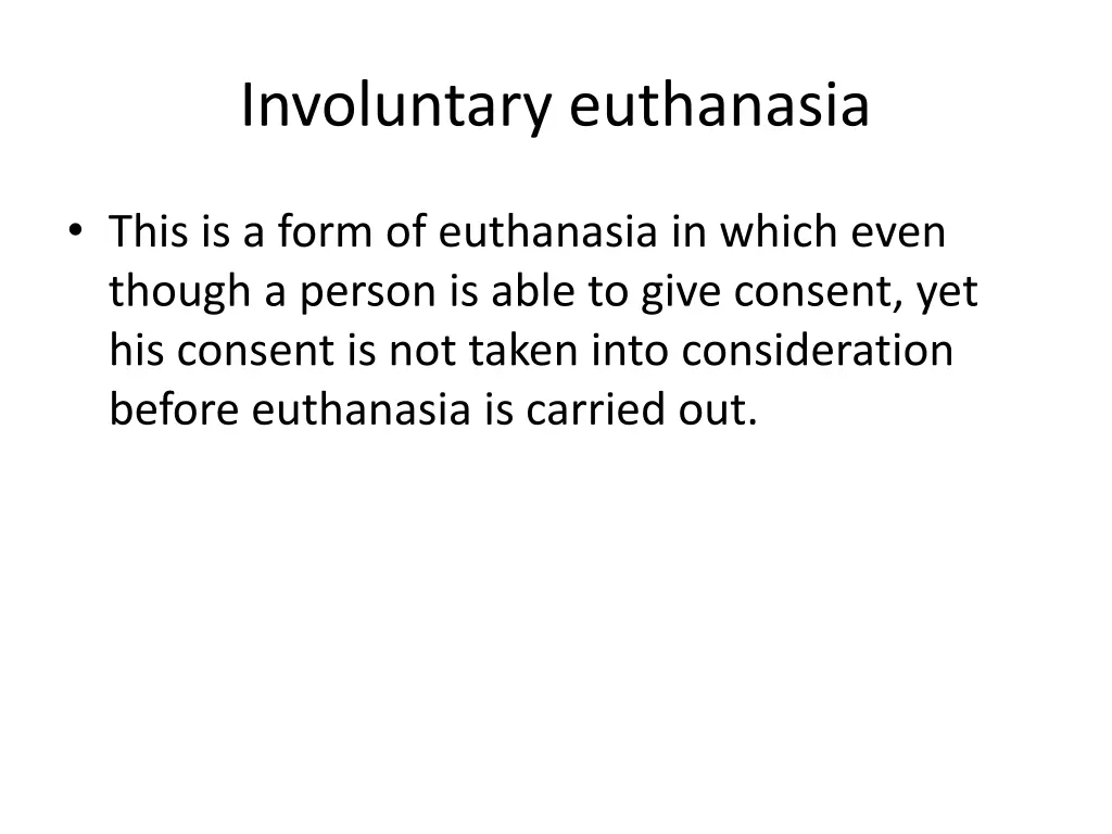 involuntary euthanasia