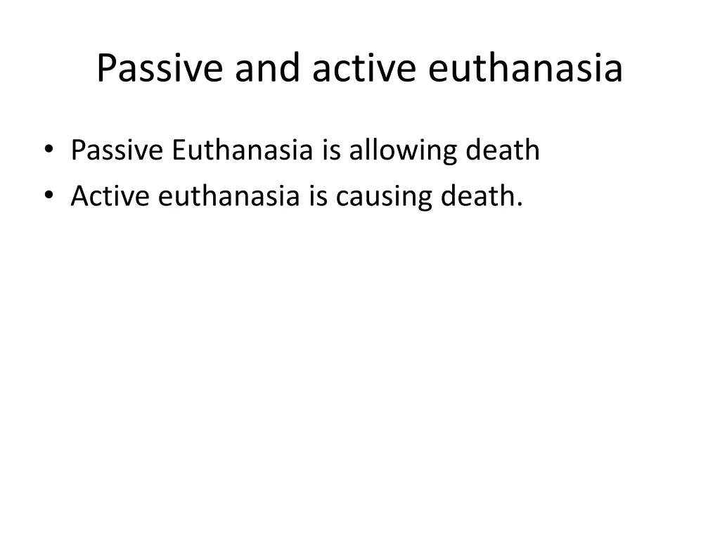 passive and active euthanasia