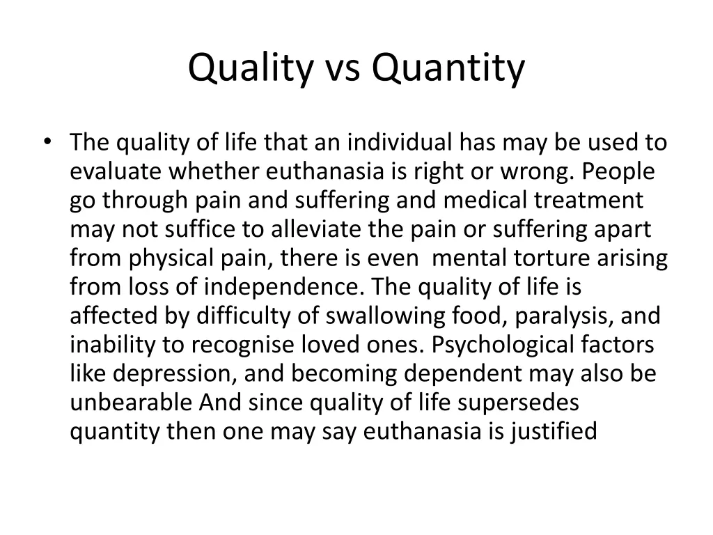 quality vs quantity