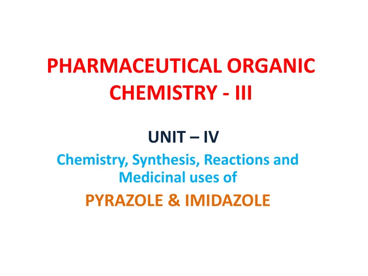 pharmaceutical organic chemistry iii