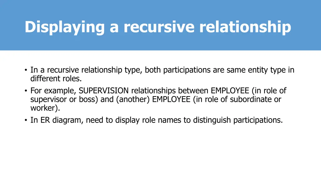 displaying a recursive relationship