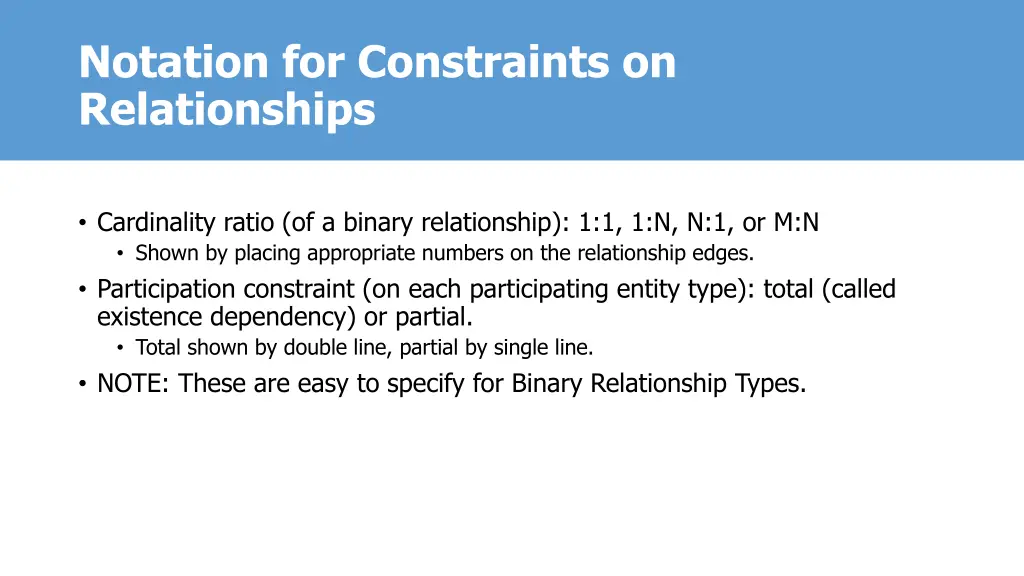 notation for constraints on relationships