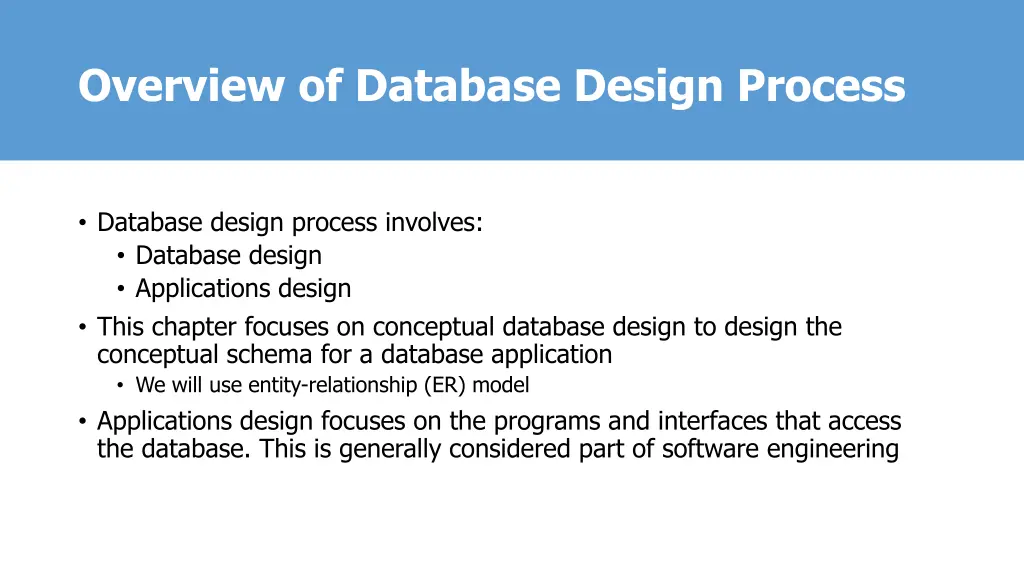 overview of database design process