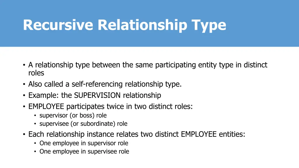 recursive relationship type