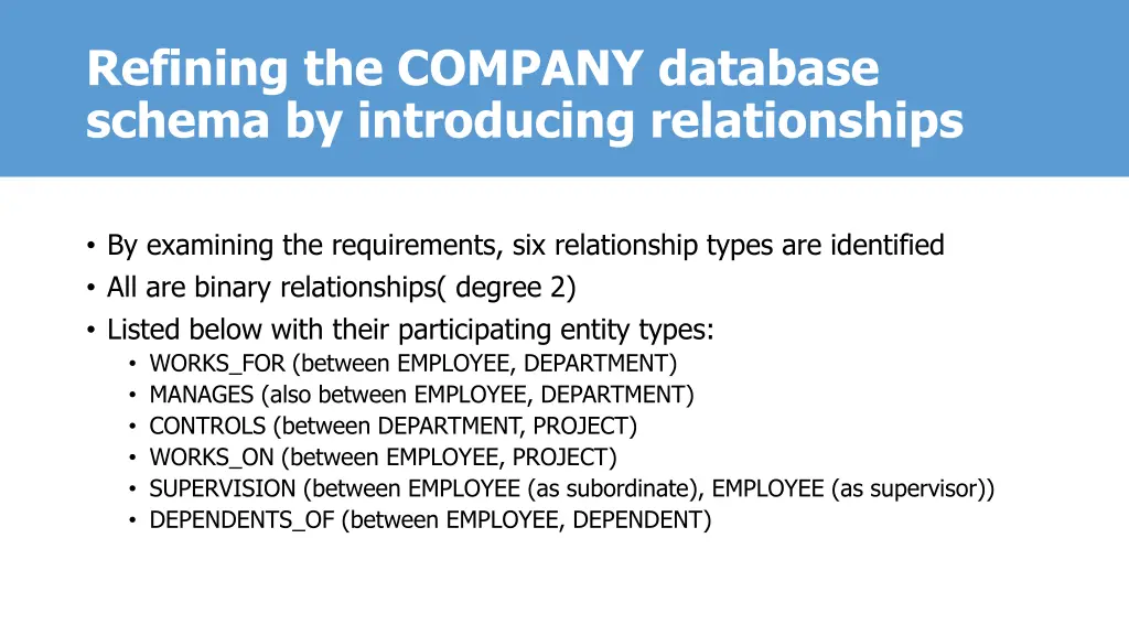 refining the company database schema