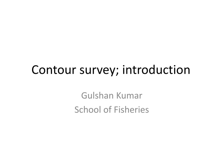 contour survey introduction