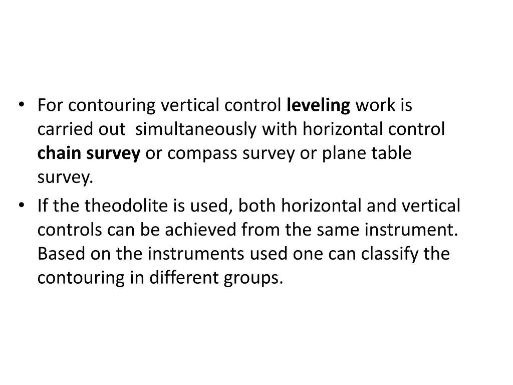 for contouring vertical control leveling work