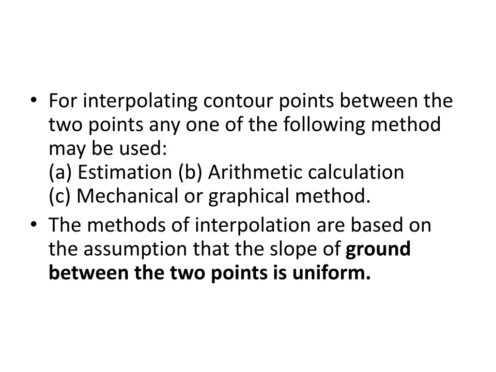 for interpolating contour points between