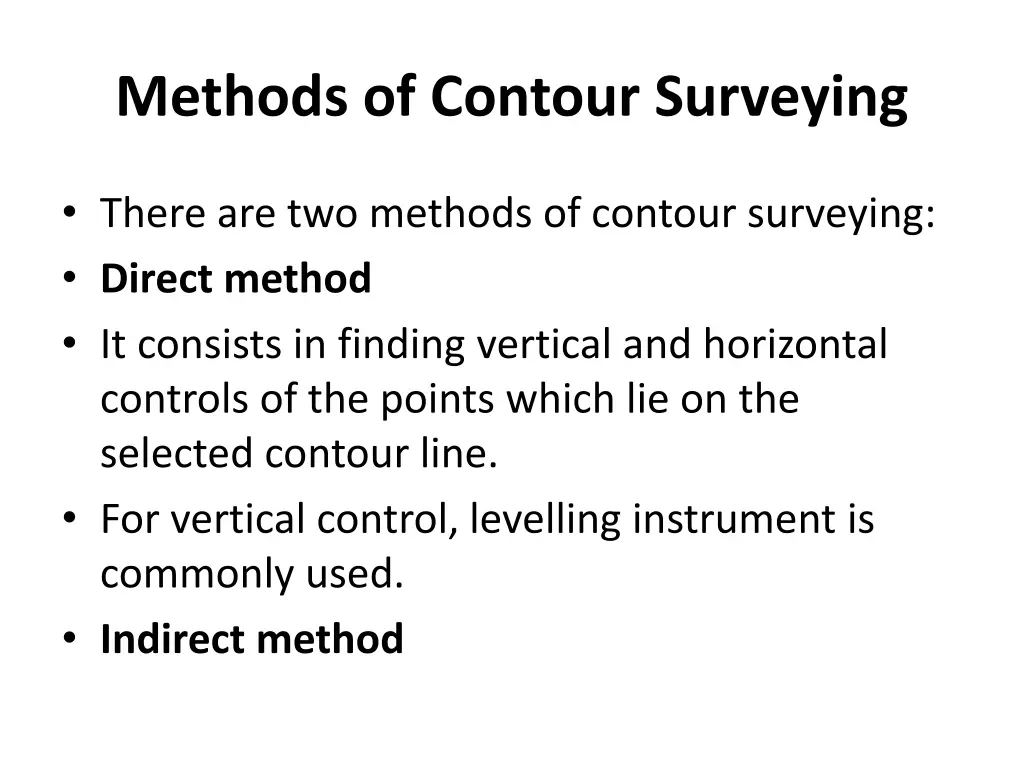 methods of contour surveying