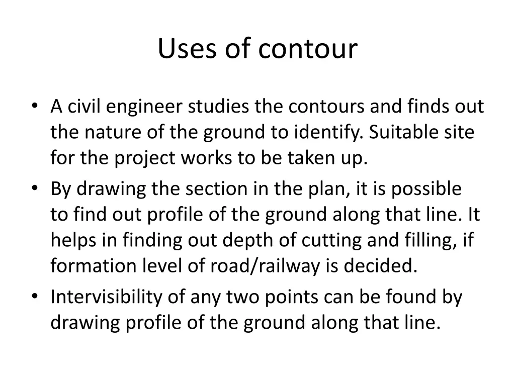 uses of contour