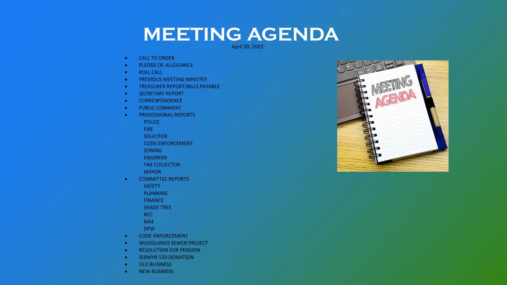 meeting agenda april 20 2023