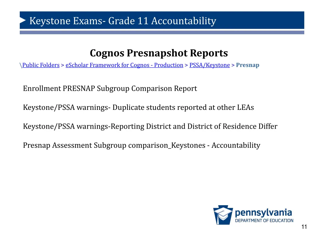 data collection for the keystone accountability