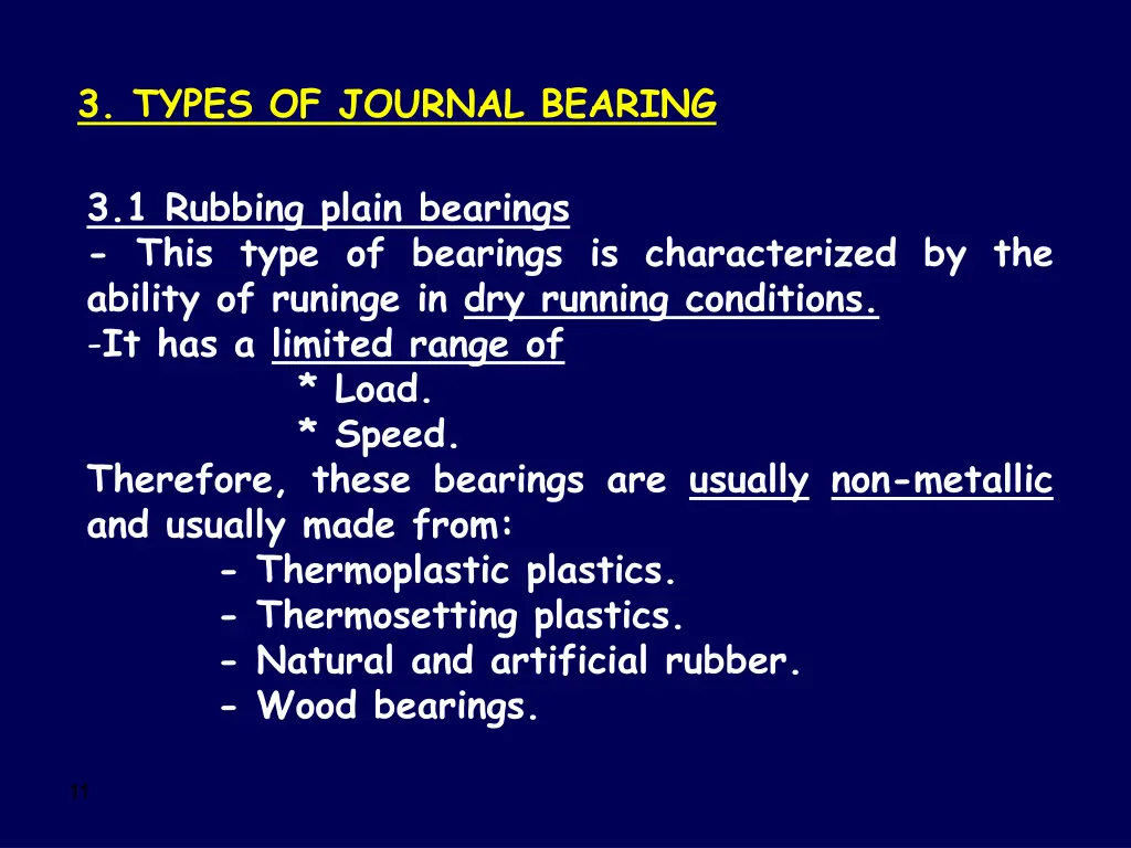 3 types of journal bearing