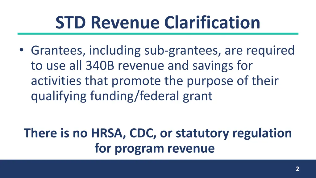 std revenue clarification