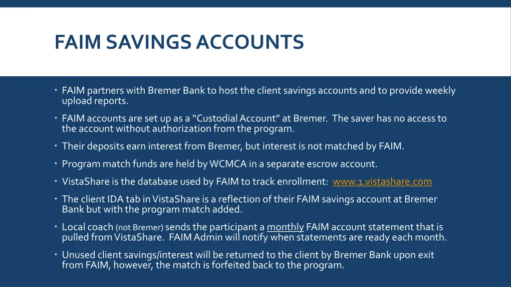 faimsavings accounts