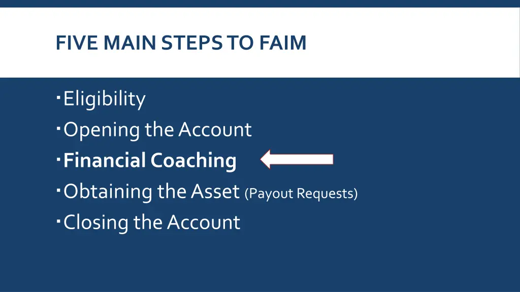 five main steps to faim 2