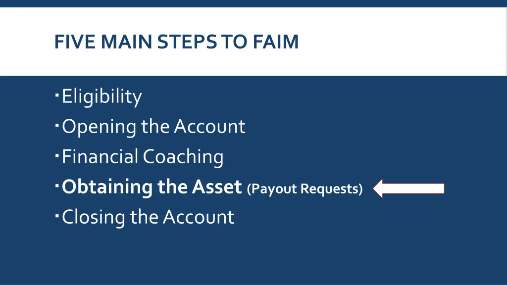 five main steps to faim 3