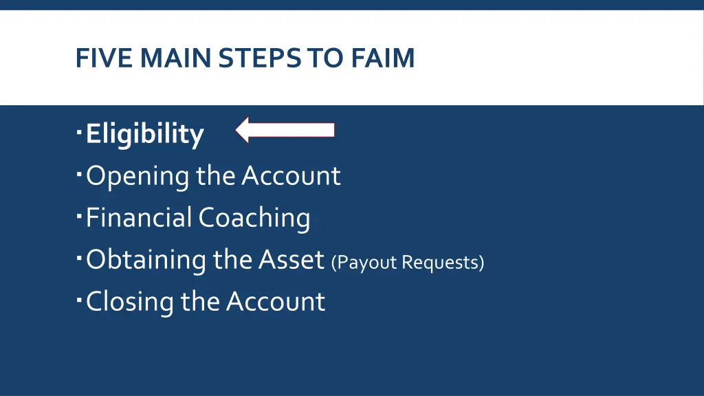 five main steps to faim