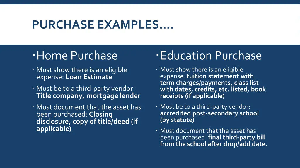 purchase examples