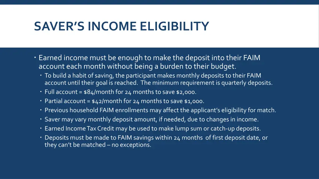 saver s income eligibility 1