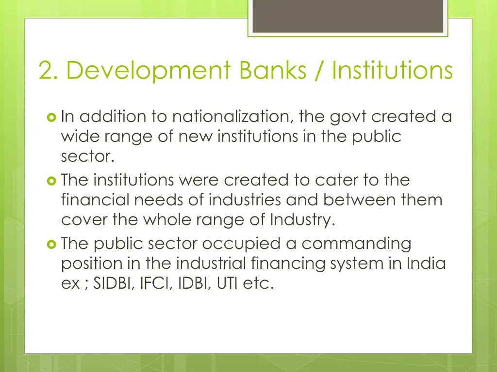 2 development banks institutions