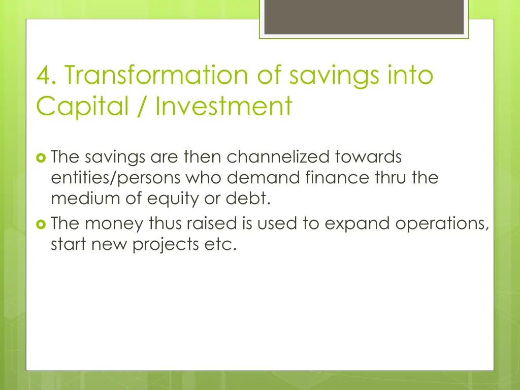 4 transformation of savings into capital