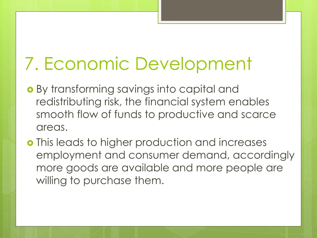 7 economic development