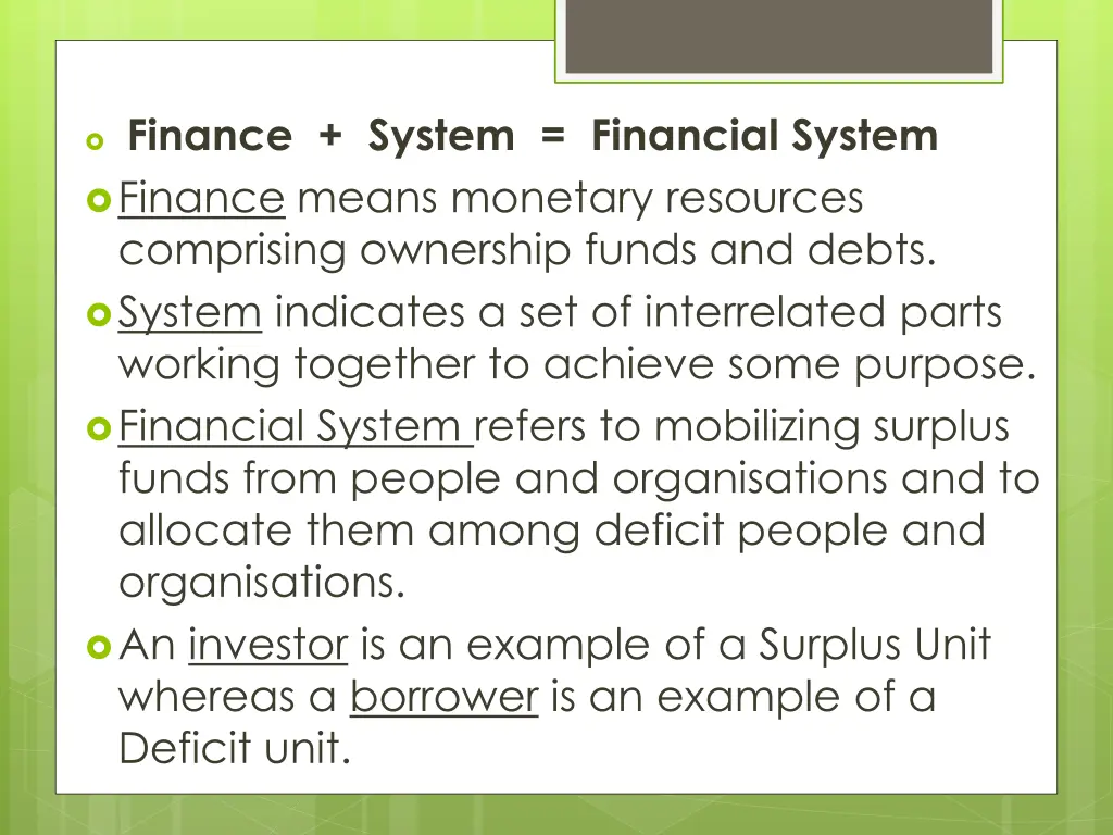 finance system financial system finance means