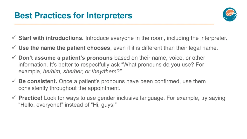 best practices for interpreters