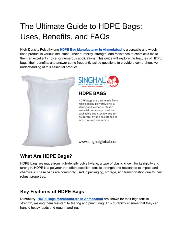 the ultimate guide to hdpe bags uses benefits