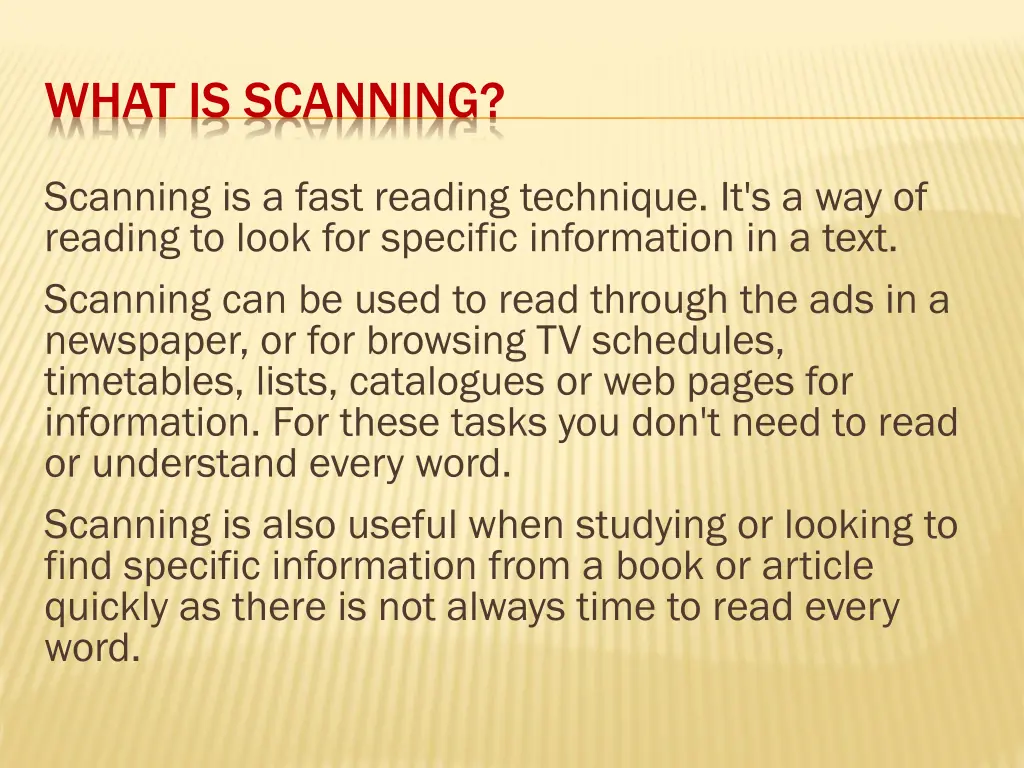 what is scanning