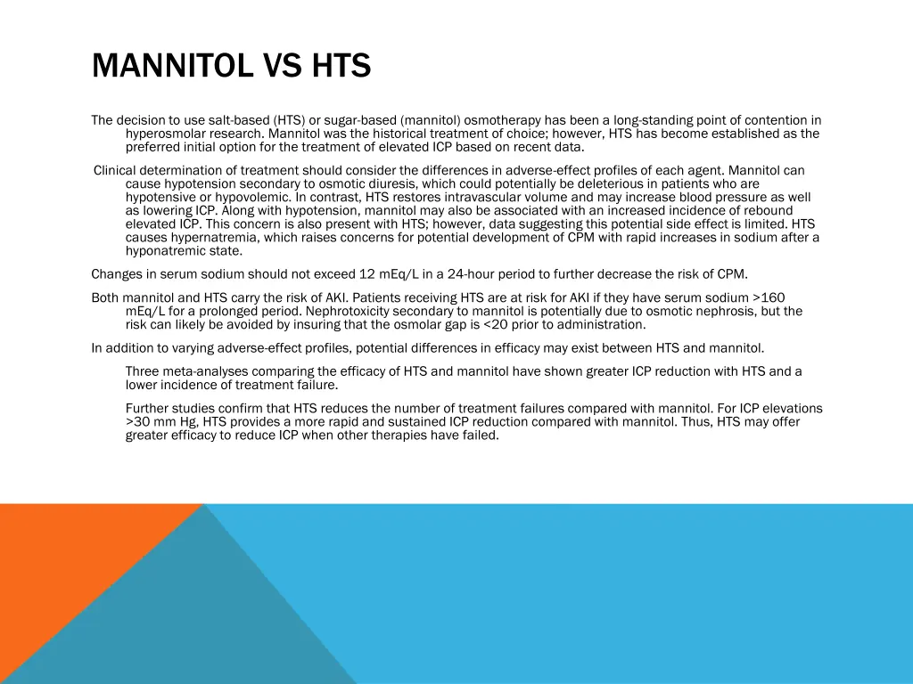 mannitol vs hts