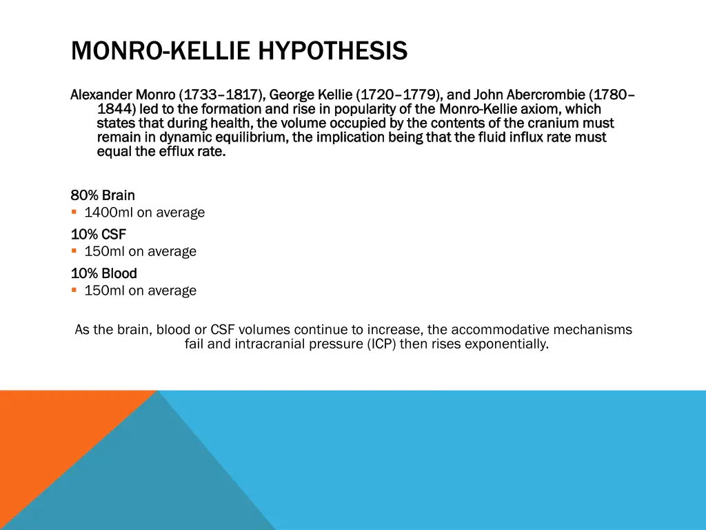 monro kellie hypothesis