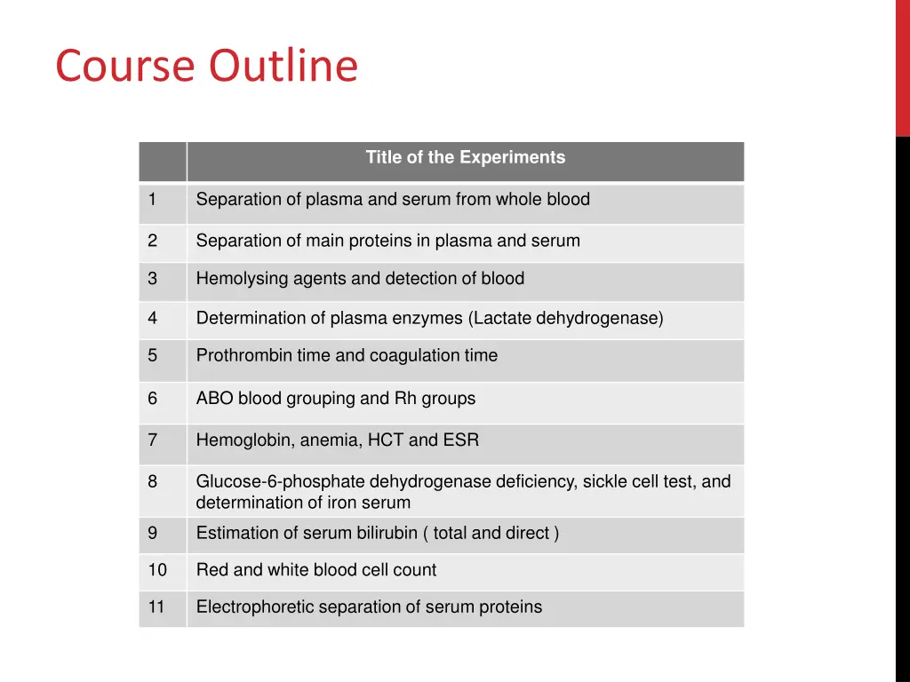 course outline