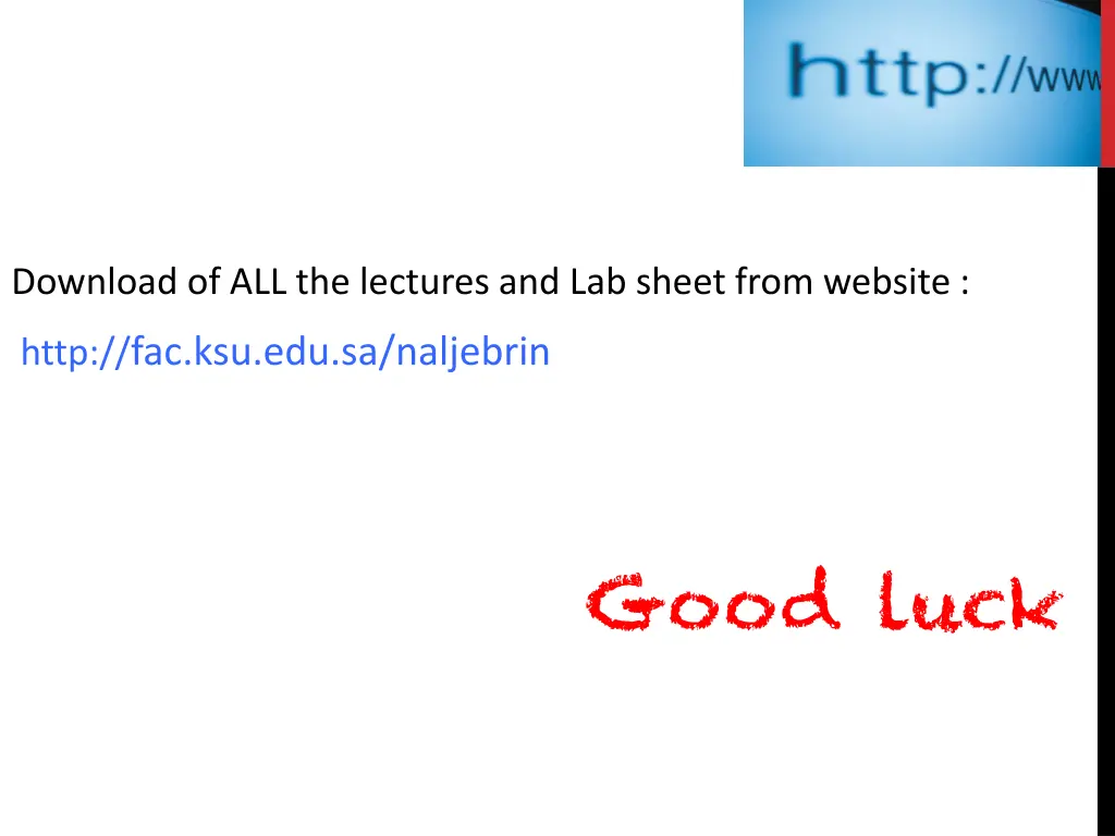 download of all the lectures and lab sheet from