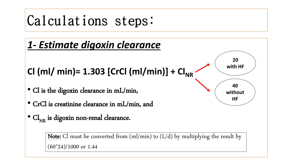 calculations steps calculations steps