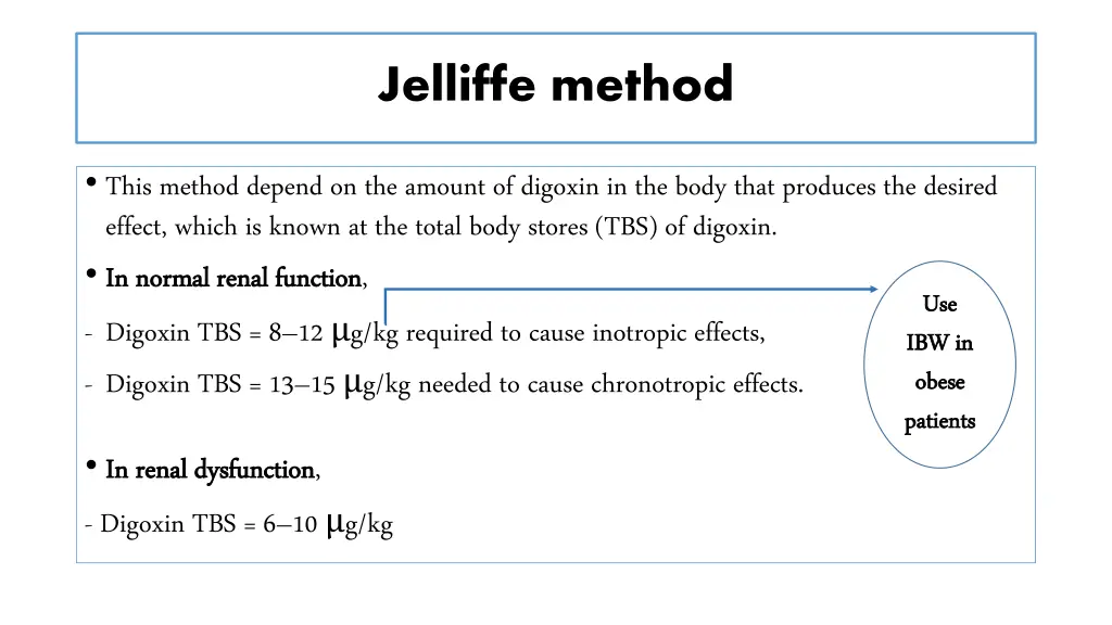 jelliffe method