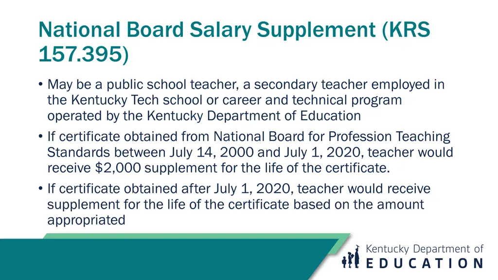 national board salary supplement krs 157 395